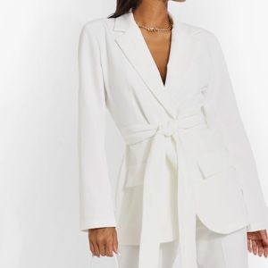 Boohoo Obi Tie Waist Tailored Blazer
